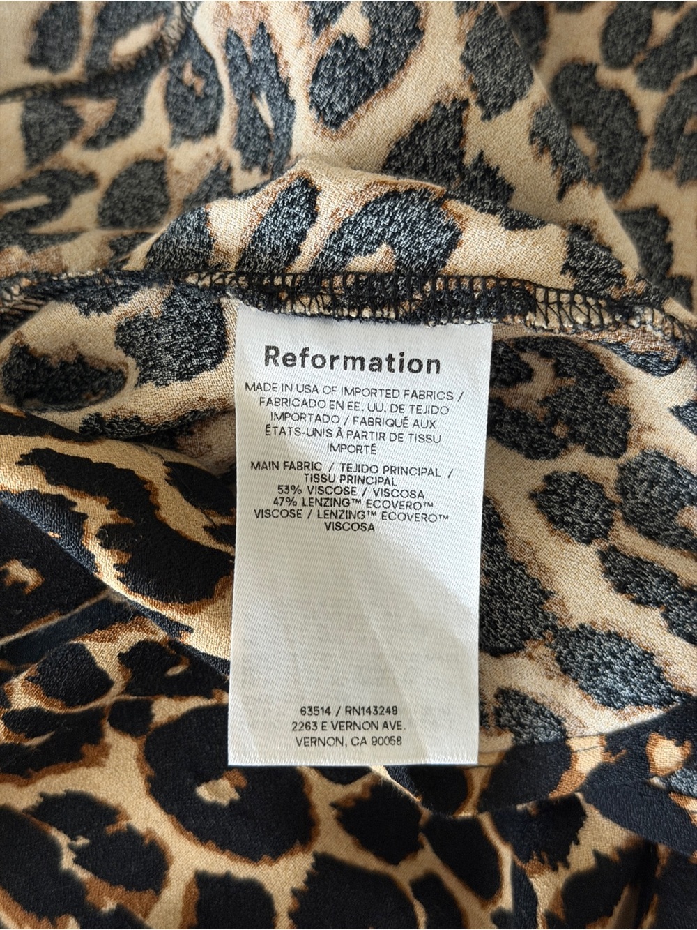 Reformation Delanie Leopard-Print in Tan and Black - Picture 5 of 6